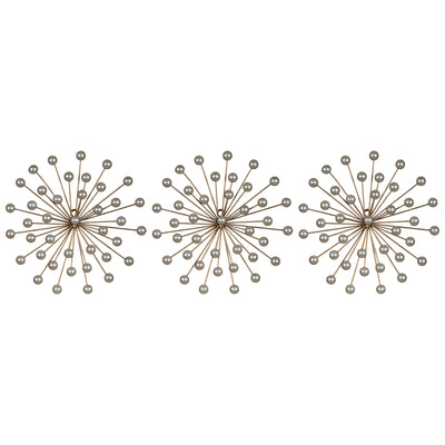 Set of 3 Pearl Starbursts Wall Décor