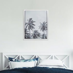 Multie Palm Trees White Wood Framed Wall Art