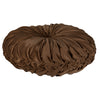 Brown Round Tufted Velvet Pillow