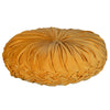 Dark Yellow Round Tufted Velvet Pillow