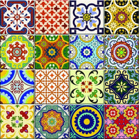 6" x 6" Mediterranean Brights Mosaic Peel and Stick Removable Tiles