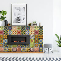 8" X 8" Mediterranean Brights Peel and Stick Removable Tiles