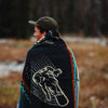 Queen Size Ultra Soft Gray Snowboarder Handmade Woven Blanket