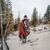 Queen Size Ultra Soft Red Ski Mountain Handmade Woven Blanket