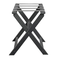 Earth Friendly Dark Gray Folding Luggage Rack with Gray Straps