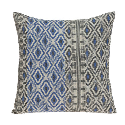 Gray and Blue Aztec Diamond Throw Pillow