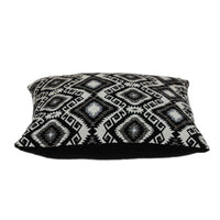 Jet Black and White Geo Throw Pillow