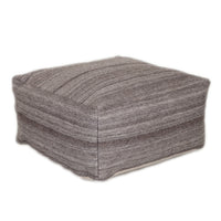 Stone Gray and Brown Pouf