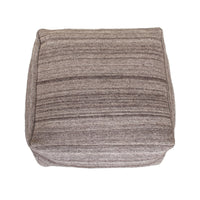 Stone Gray and Brown Pouf
