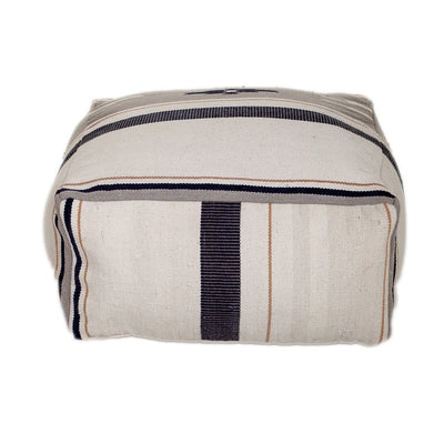 Aztec Gray Navy and Beige Pouf