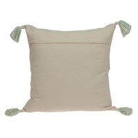 Cream and Mint Woven Throw Pillow