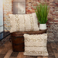 Boho Woven Shaggy Sequin Throw Pillow