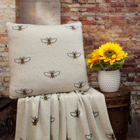 Linen Bumblee Throw Pillow