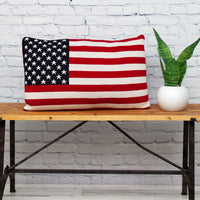 American Flag Lumbar Throw Pillow