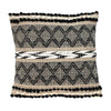 Black and Sand Woven Decorative Pillow