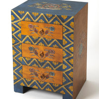 Stylish Hand Painted 3 Drawer Accent Cabinet