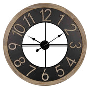 Industrial Chic Wood and Metal Wall Clock