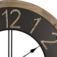 Industrial Chic Wood and Metal Wall Clock