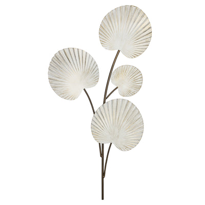 White Shell Leaves Metal Wall Decor