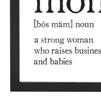 Black and White Boss Mom Wall Art