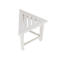 Hotel White Teak 18" Triangle Corner Shower Bench or Shelf