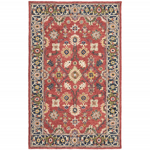 10'x13' Red and Blue Bohemian Rug