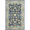 4'x6' Navy and Blue Bohemian Designs Indoor Rug