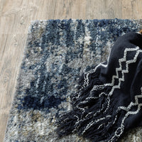 4'x6' Grey and Blue Grey Skies Indoor Area Rug