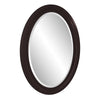 Oval Oil Rubbed Bronze Mirror with Wooden Grooves Frame