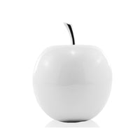 White Medium Apple Shaped Aluminum Accent Home Decor