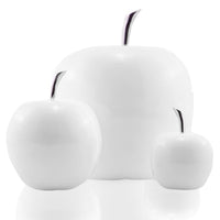 White Medium Apple Shaped Aluminum Accent Home Decor