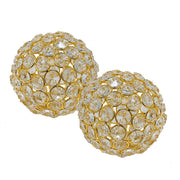 Set of 2 4" Polished Spheres in Brilliant Shiny Luster Finished and Golden Frame