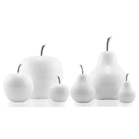 White Coated Mini Apple Shaped Aluminum Accent Home Decor