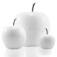 White Coated Mini Apple Shaped Aluminum Accent Home Decor