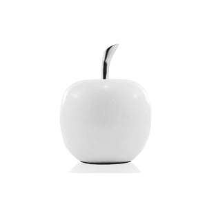 White Coated Mini Apple Shaped Aluminum Accent Home Decor