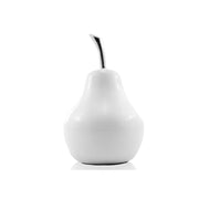 White Coated Mini Pear Shaped Aluminum Accent Home Decor