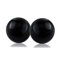 Set of 2 3" Black Enameled Aluminum Decorative Spheres