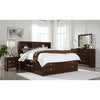 New Merlot veneer King Bed with bookcase headboard 10 drawers