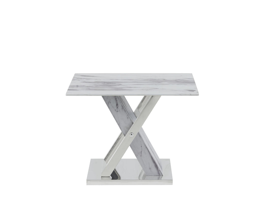 Elegant Marble Glass top End Table