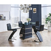 Set of 2 Black Z Shape design Barstools with Horse Shoe Shape Base