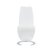 Set of 2 White Z Shape design Dining Chairs with Horse Shoe Shape Base