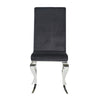 Set of 2 Black Dining Chairs with Silver Tone Legs