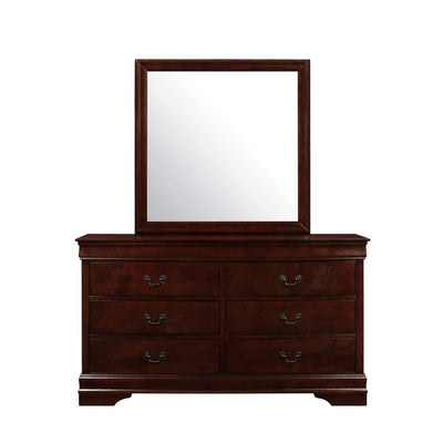 Modern Merlot Toned Mirror with Sleek Wood Trim