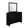 Black Mirror with Rectangular Sleek Wood Trim