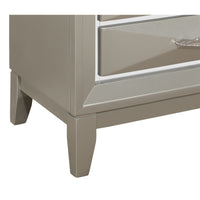 Modern Champagne Nightstand with 3 Spacious Drawer