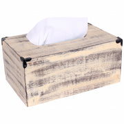 Rectangular Light Brown Mango Wood Tissue Holder