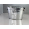 Oval Silver Ribbed Fleur de Lis Beverage Tub