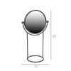 Black Tabletop Standing Round Vanity Mirror