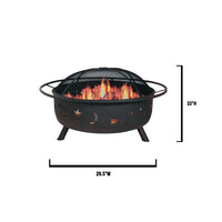 30" Wood Burning Fire Pit with Charcoal Grill and Screen