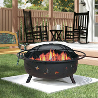 30" Wood Burning Fire Pit with Charcoal Grill and Screen